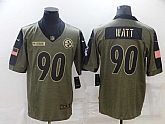 Nike Steelers 90 T.J. Watt Olive 2021 Salute To Service Limited Jersey Dzhi,baseball caps,new era cap wholesale,wholesale hats